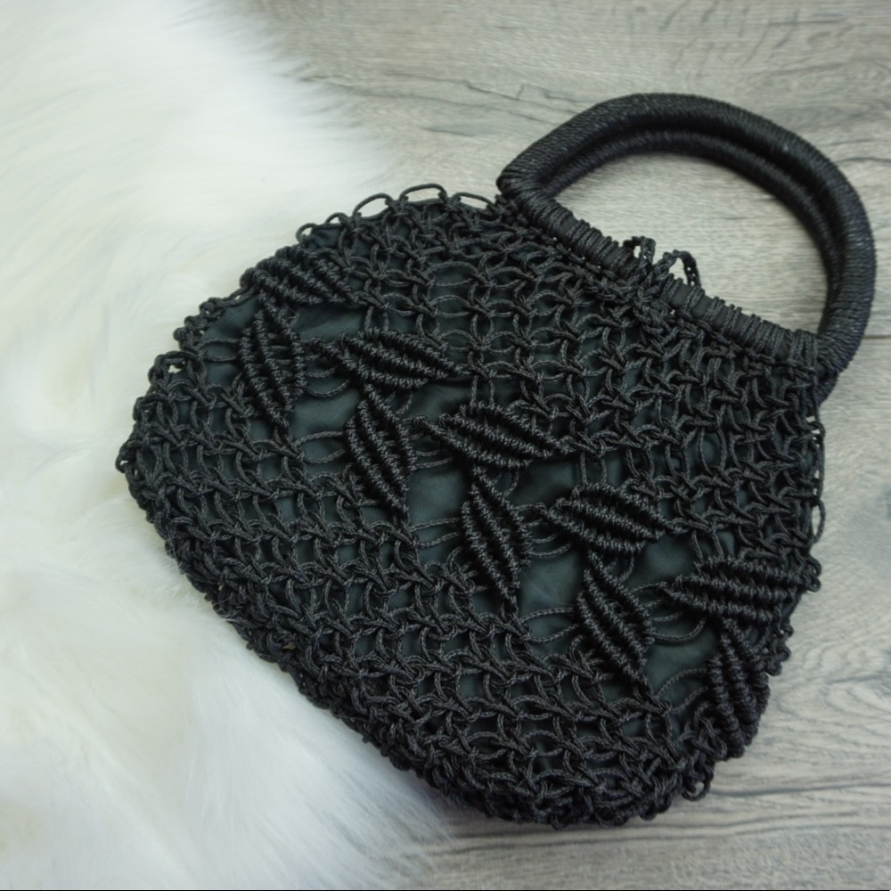 Mini Vintage Weaved Black Handbag - Picture 2 of 6